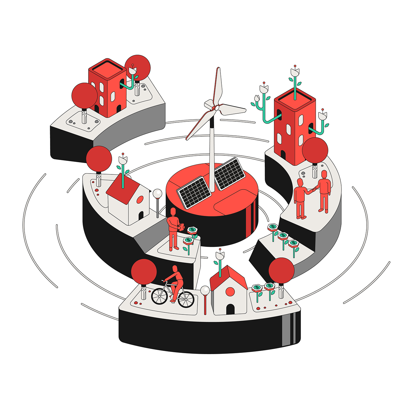 Ilustração isométrica para Serena Energia