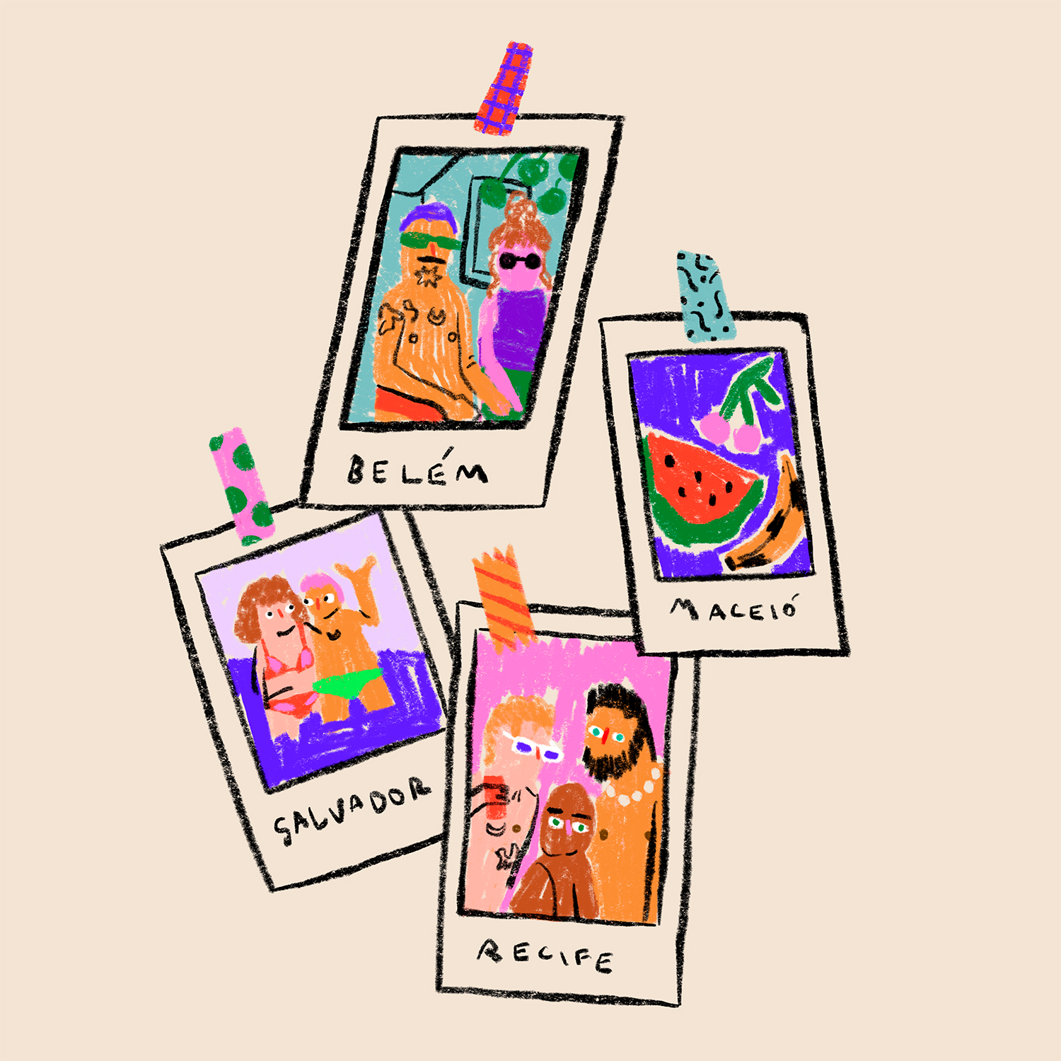 Ilustração para moda C&A feita por Herbert Loureiro