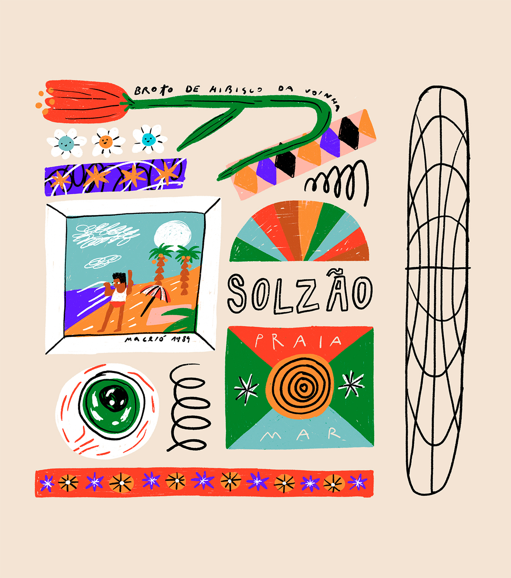 Ilustração para moda C&A feita por Herbert Loureiro