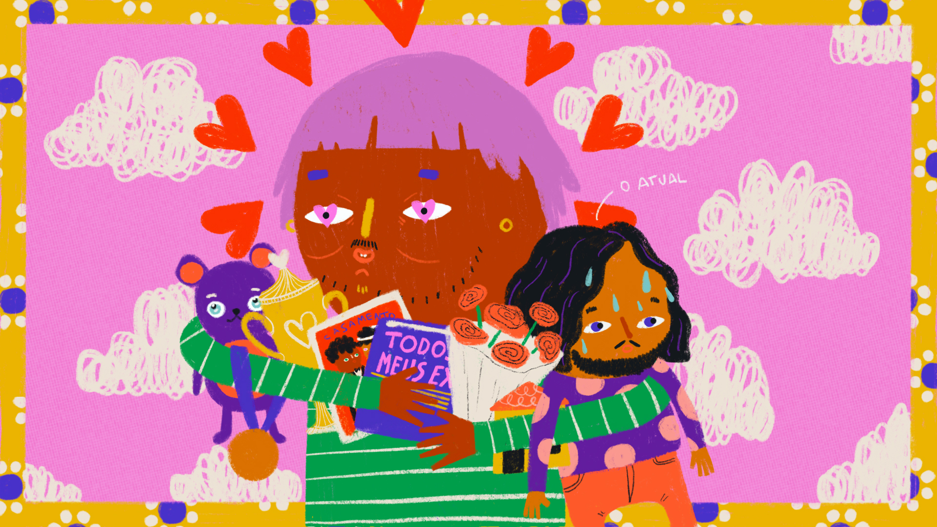 Ilustração editorial Elástica feita por Herbert Loureiro