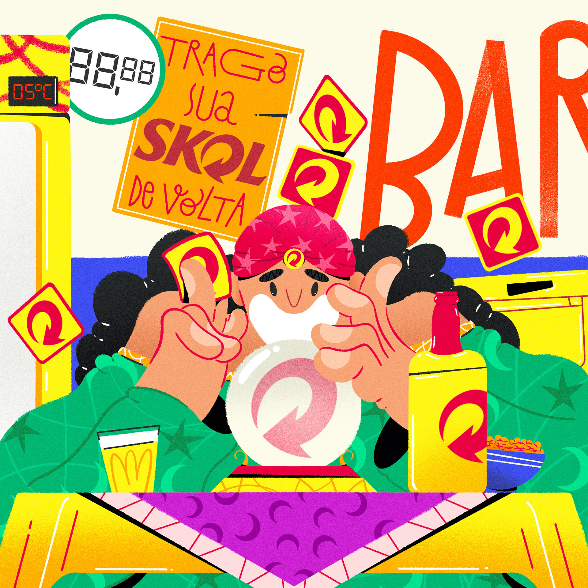 Ilustração para campanha Skol 