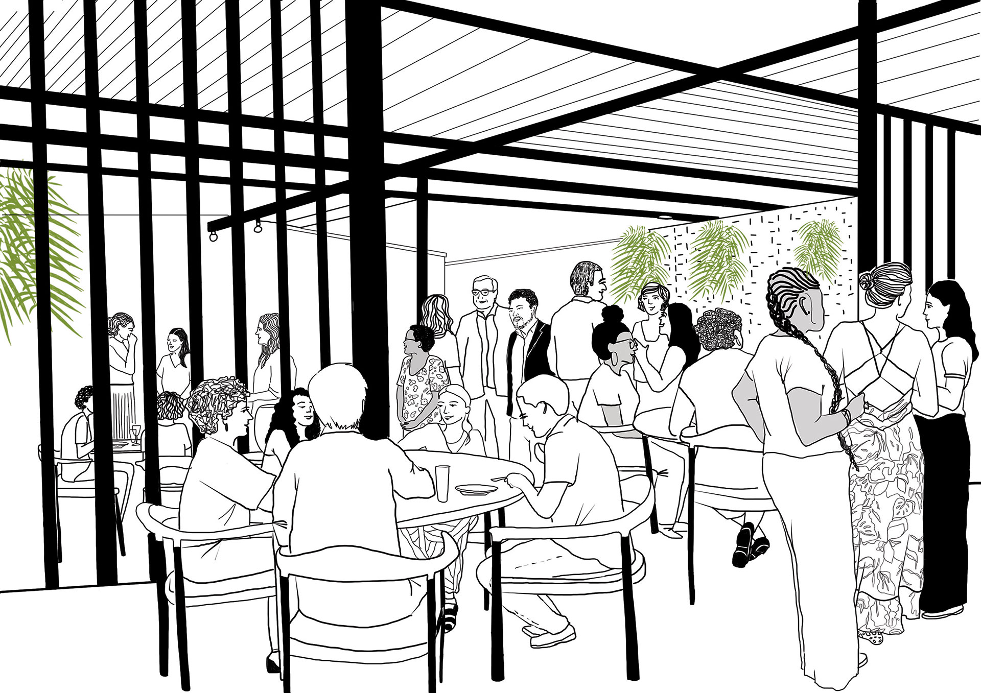 Ilustração de evento para Laudes Foundation feita por Adriana Alves