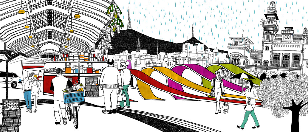 Campaign illustration for São Paulo City Tourism Department made by Adriana Alves