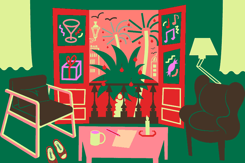 Ilustrações feita pela Marina Esmeraldo para campanha Campers, Holiday, de postal a vitrines