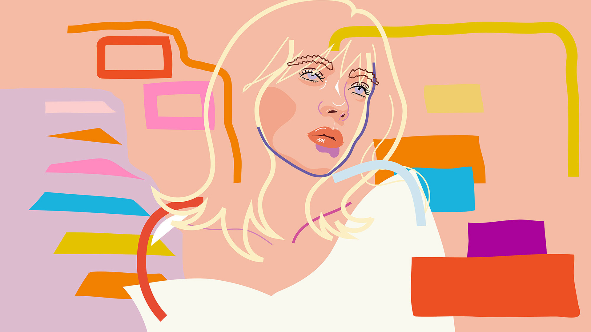 Ilustração feita pela Marina Esmeraldo da Billie Eilish para a Adobe