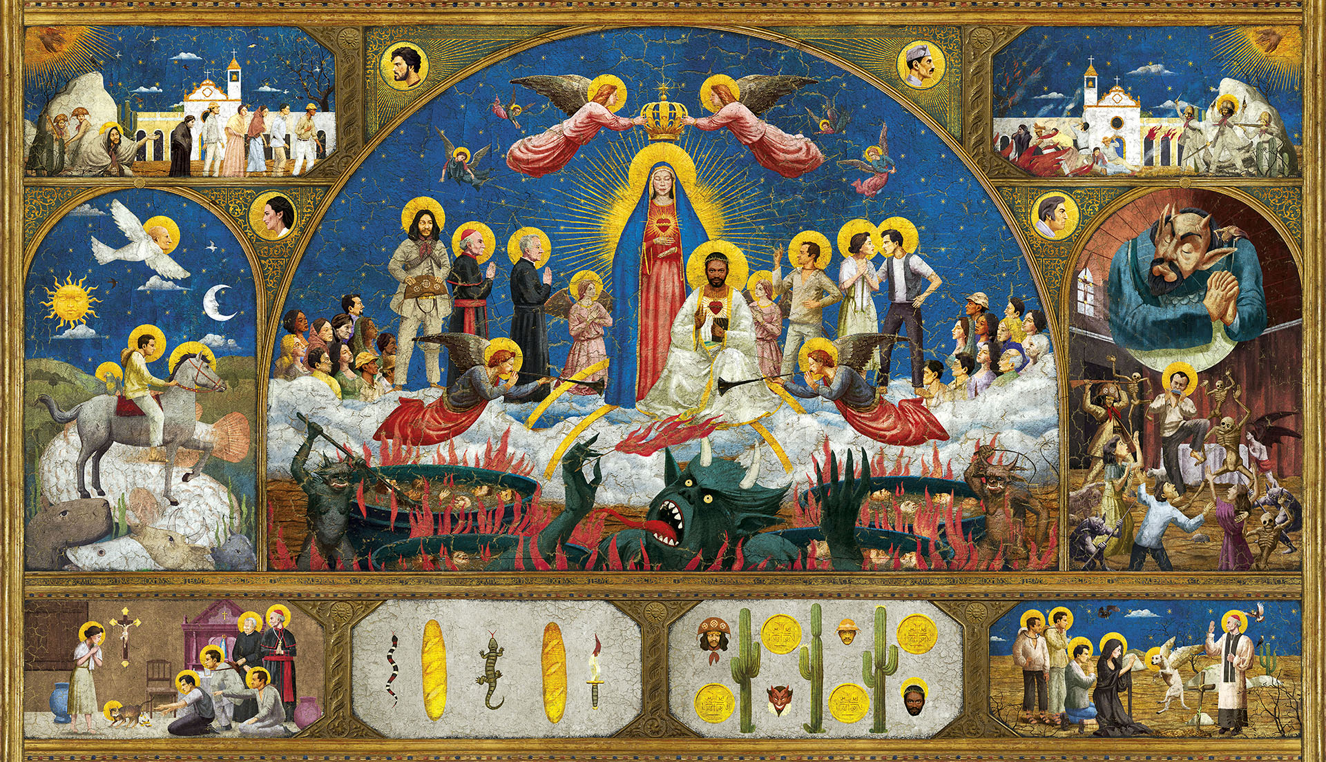 Ilustração estilo mural para “O Auto da Compadecida”